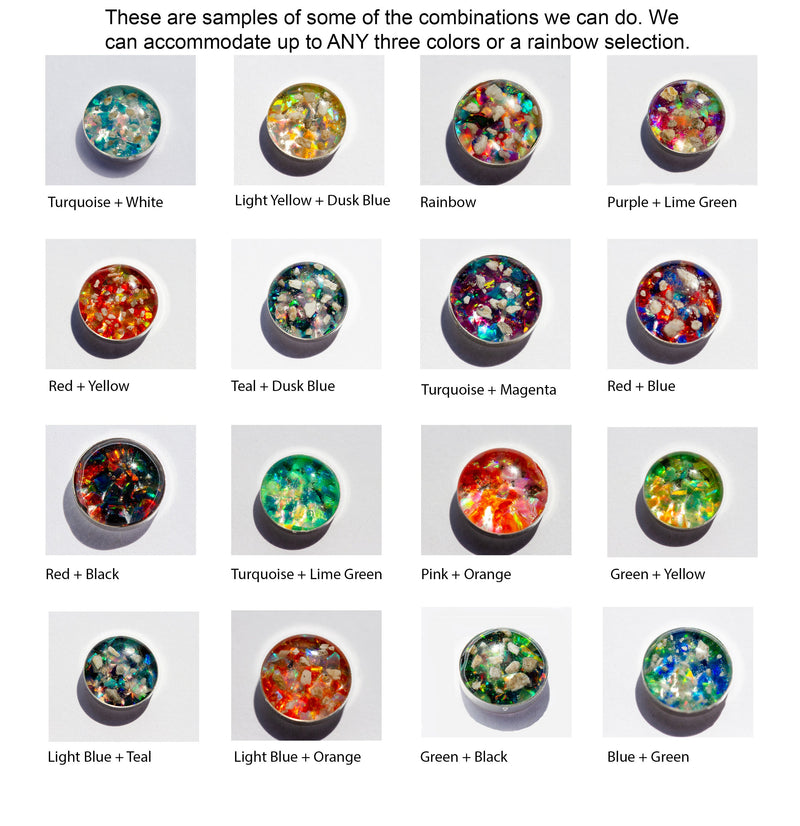 opal color chartengravable pear drop pendant with cremation ash color chart