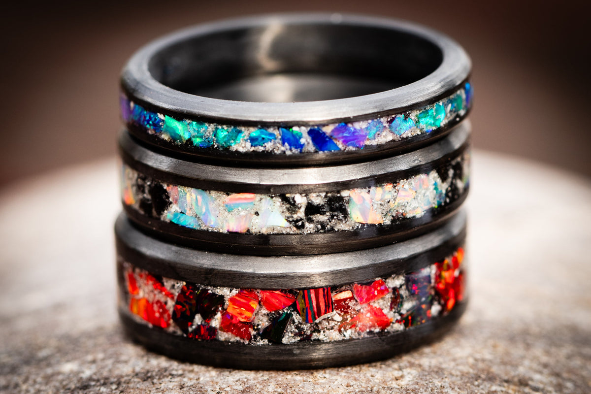 stacked carbon Fiber cremation rings