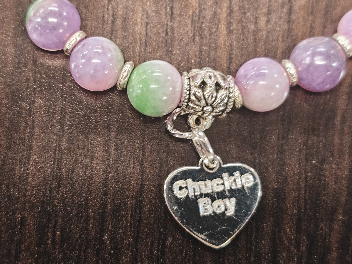 healing bracelet with engraved charm